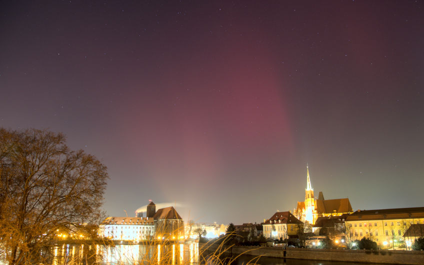 Zorza polarna nad Wrocławiem
