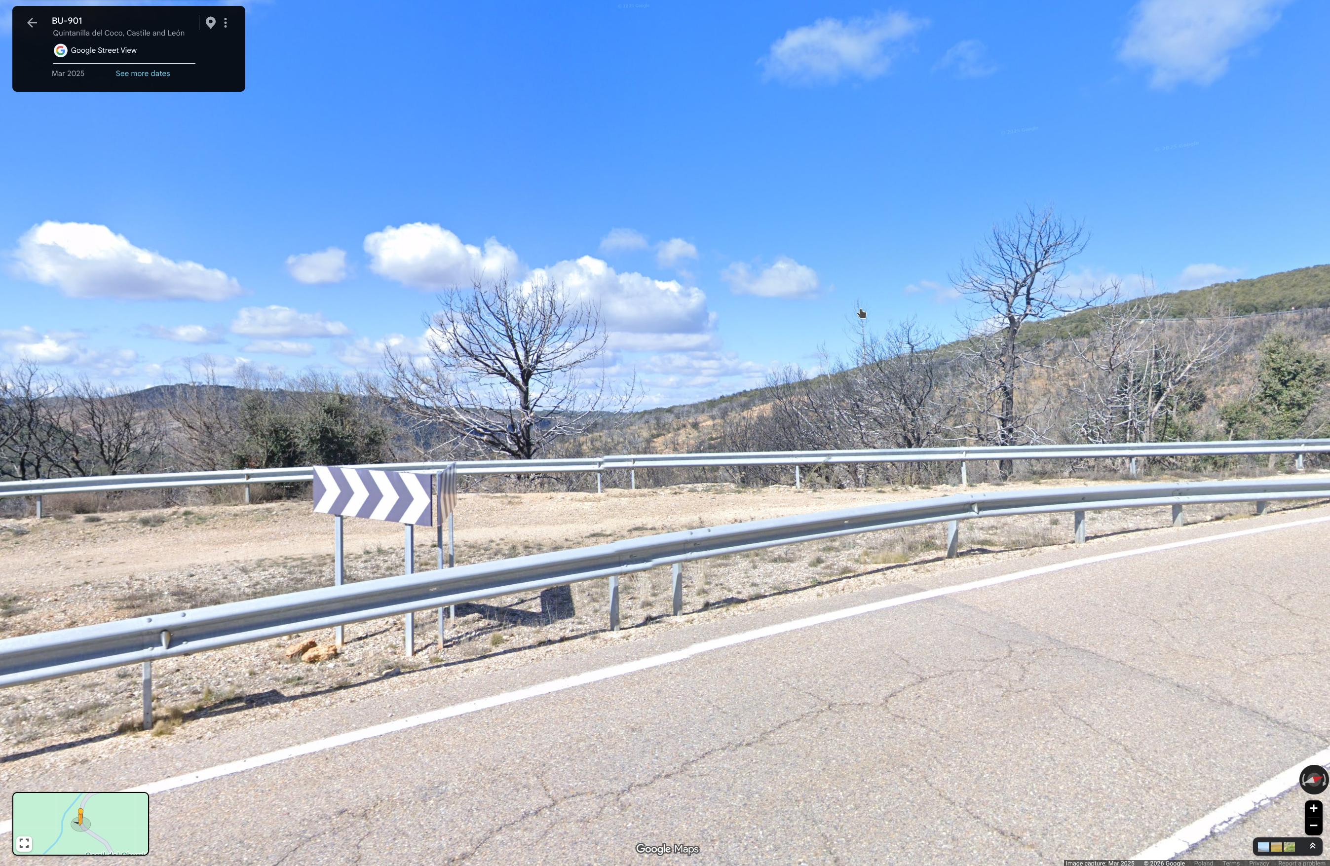 Street View na zachodni horyzont dla lokacji Camino de Valdesoguera